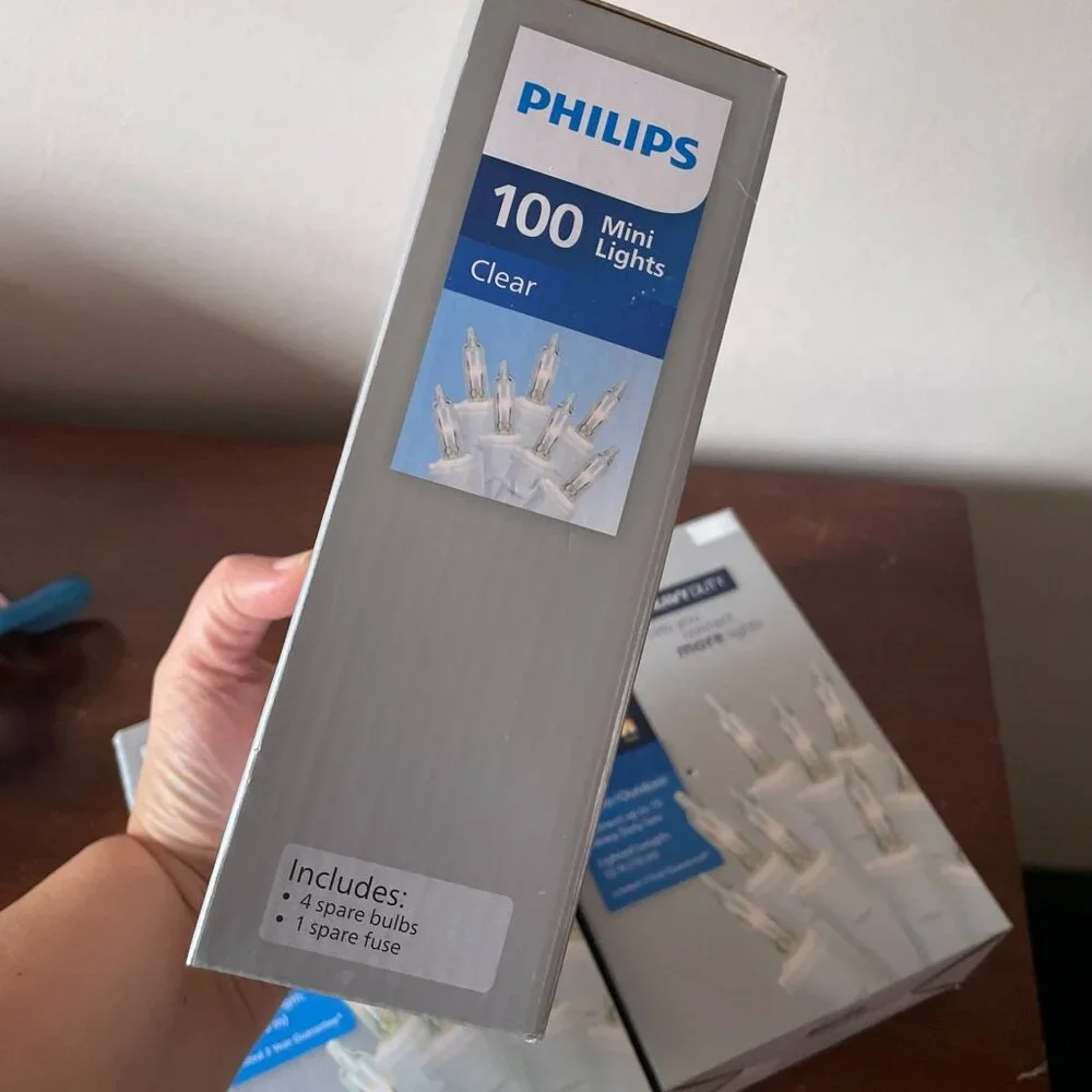 Philips 100-count clear incandescent mini string lights with a white wire - bund - Picture 6 of 6